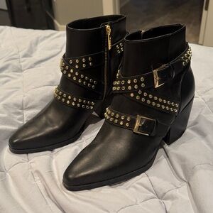 NWOB Michael Kors Black Studded Ankle Boots